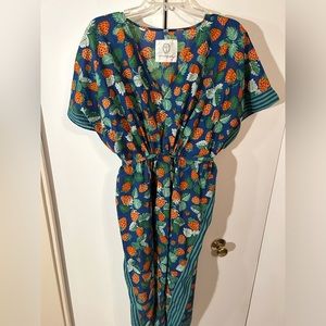 PrintFresh Strawberry Fields OS Kaftan Dress Swim Cover Up Never Worn